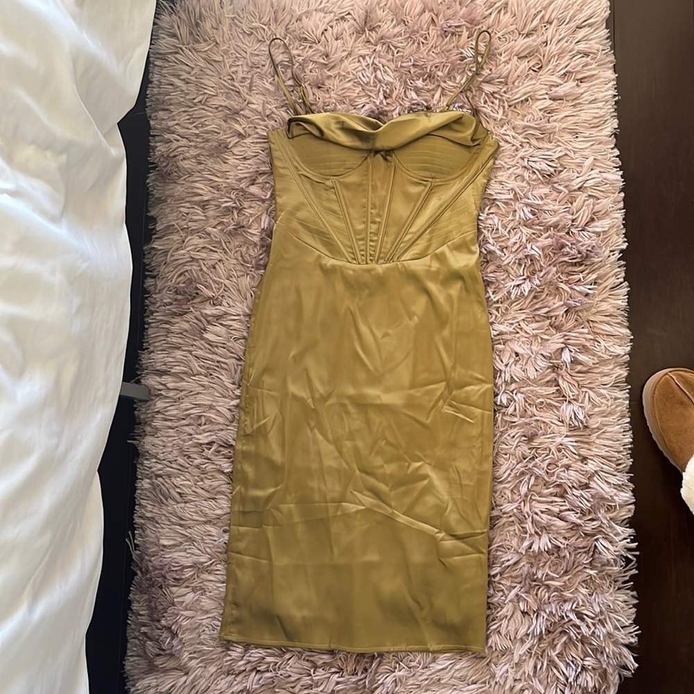 Green corset dress